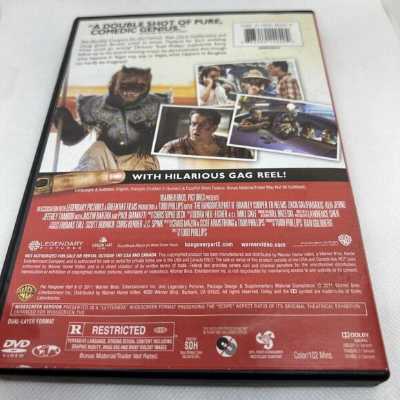 The Hangover Part II Wolfpack of MEN Misbehaving Hilarious Brand DVD - Picture 2 of 3